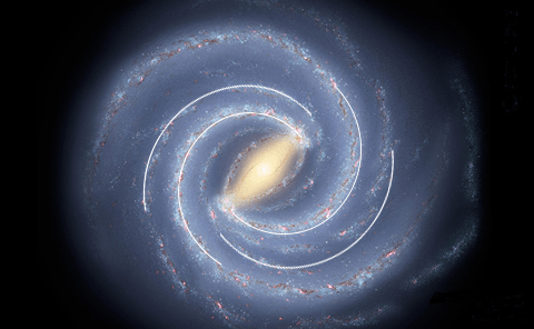天の川銀河と対数螺旋の参考画像